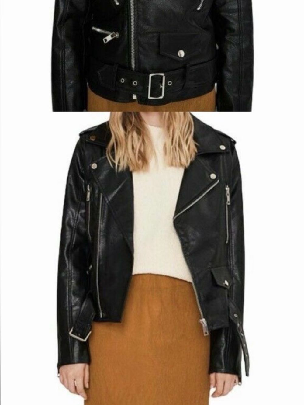 Noize Black Vegan Leather - Moto jacket